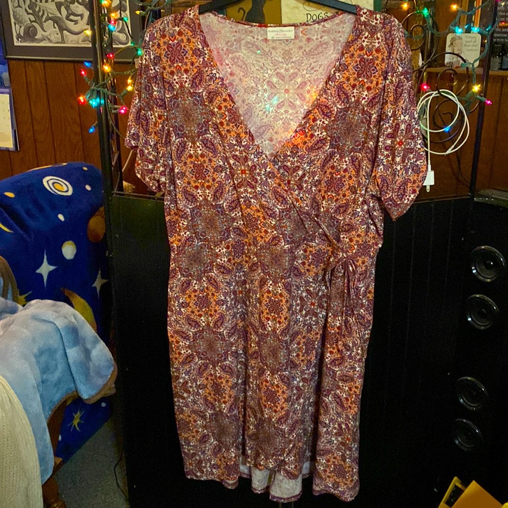 PLUS MOCK WRAP DRESS